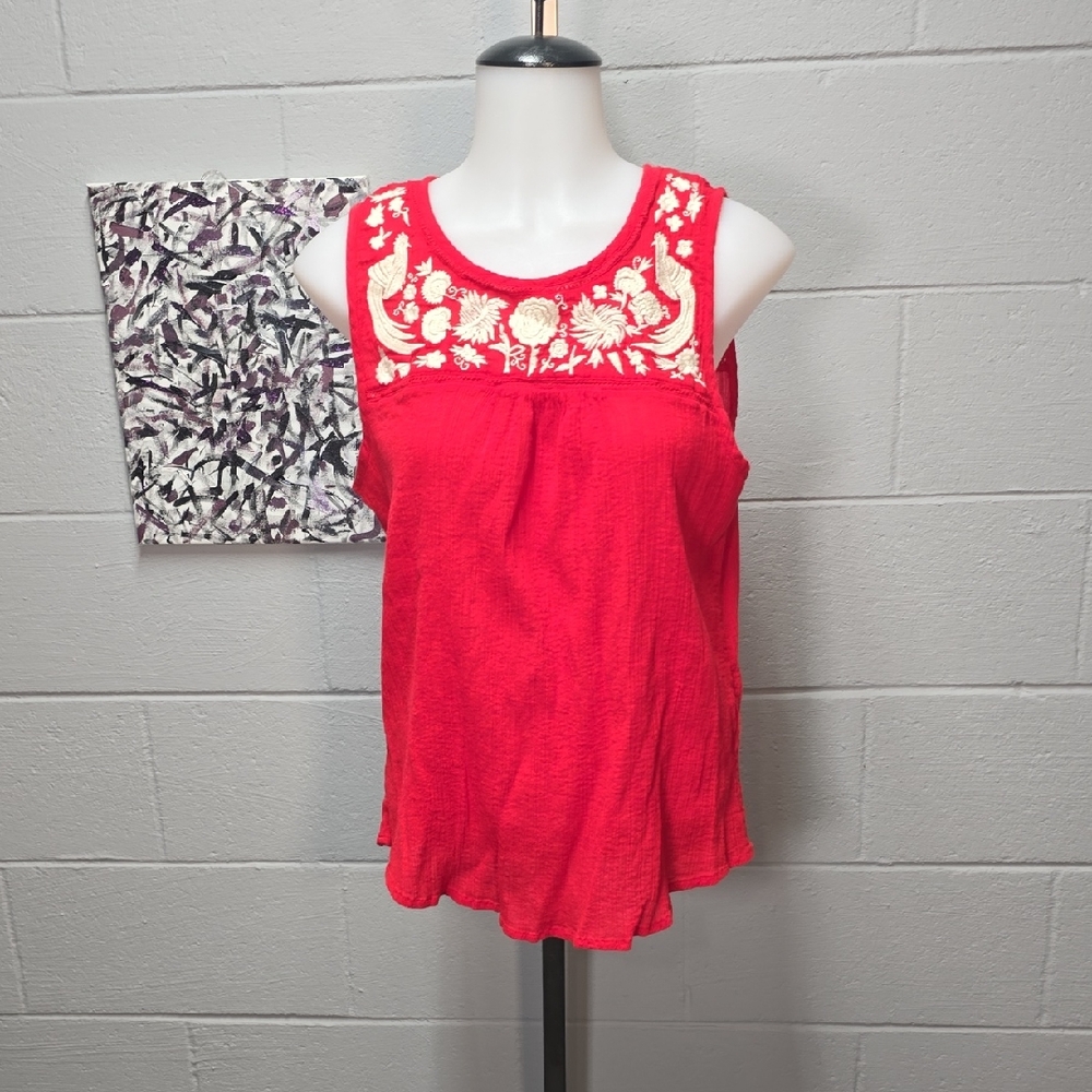 Lucky Brand Red Floral Tank Top